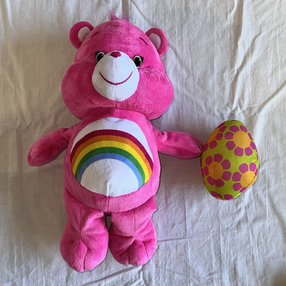2015 Care Bears Plush Cheer Bear Pink Rainbow with Easter Egg 16